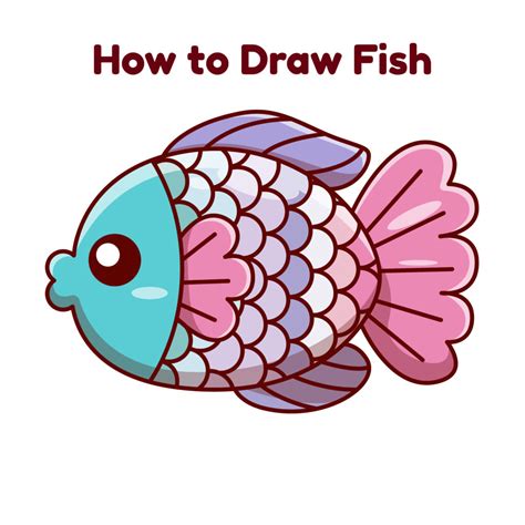 fish cute drawing|easy drawing of fishing.